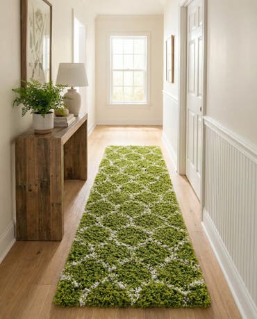  3' 3 x 16' 5 Lattice Shag Runner Rug