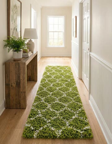 3' 3 x 16' 5 Lattice Shag Runner Rug