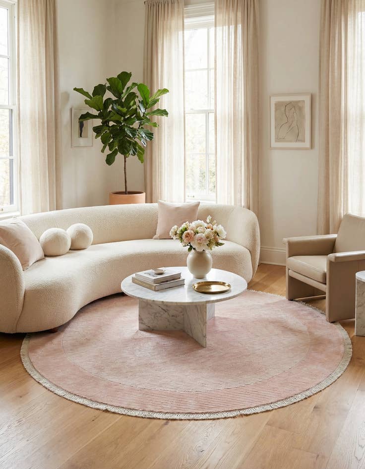 Detail image of  6' 9 x 6' 9  Hand Knotted Darya Wool Round Rug