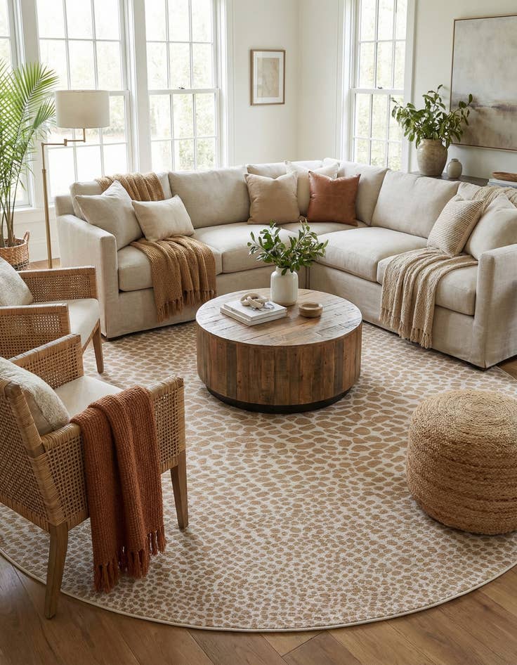 Detail image of 10' 8 x 10' 8 Easy-Clean Jill Zarin Cape Town Indoor / Outdoor Round Rug