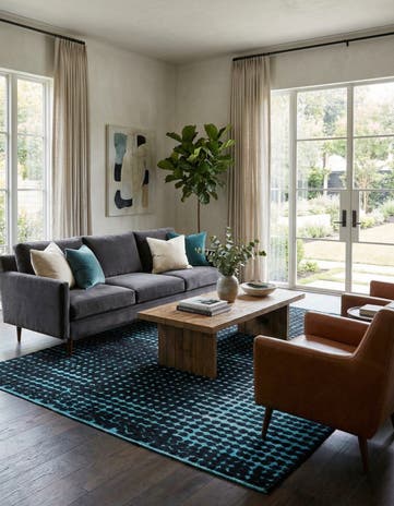 8' x 10' 5 Hand Knotted Darya Wool Rug