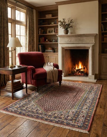 4' 1 x 6' 10 Hand Knotted Mir Wool Rug