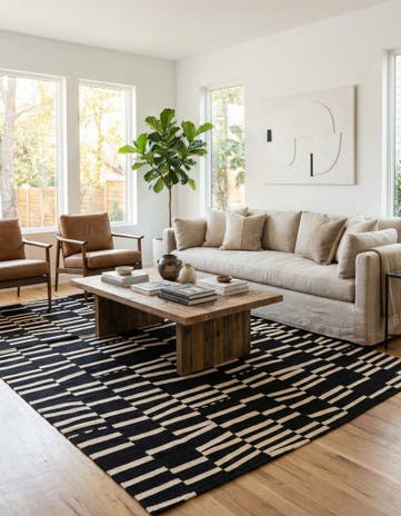 6' 9 x 9' 10 Hand Woven Kilim Modern Wool Rug