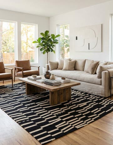 6' 9 x 9' 10 Hand Woven Kilim Modern Wool Rug