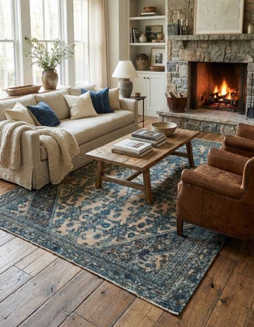6' 8 x 9' 8 Hand Knotted Ultra Vintage Persian Wool Rug
