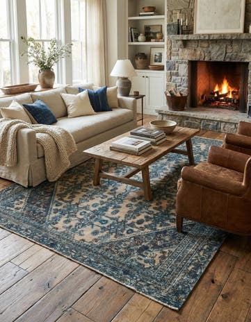 6' 8 x 9' 8 Hand Knotted Ultra Vintage Persian Wool Rug