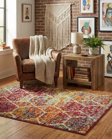  2' x 3' Lattice Frieze Rug