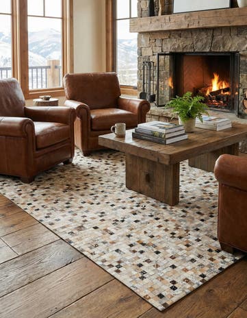 5' 1 x 7' 7 Cowhide Stocks Rug