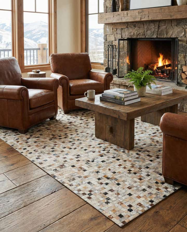 5' 1 x 7' 7 Cowhide Stocks Rug