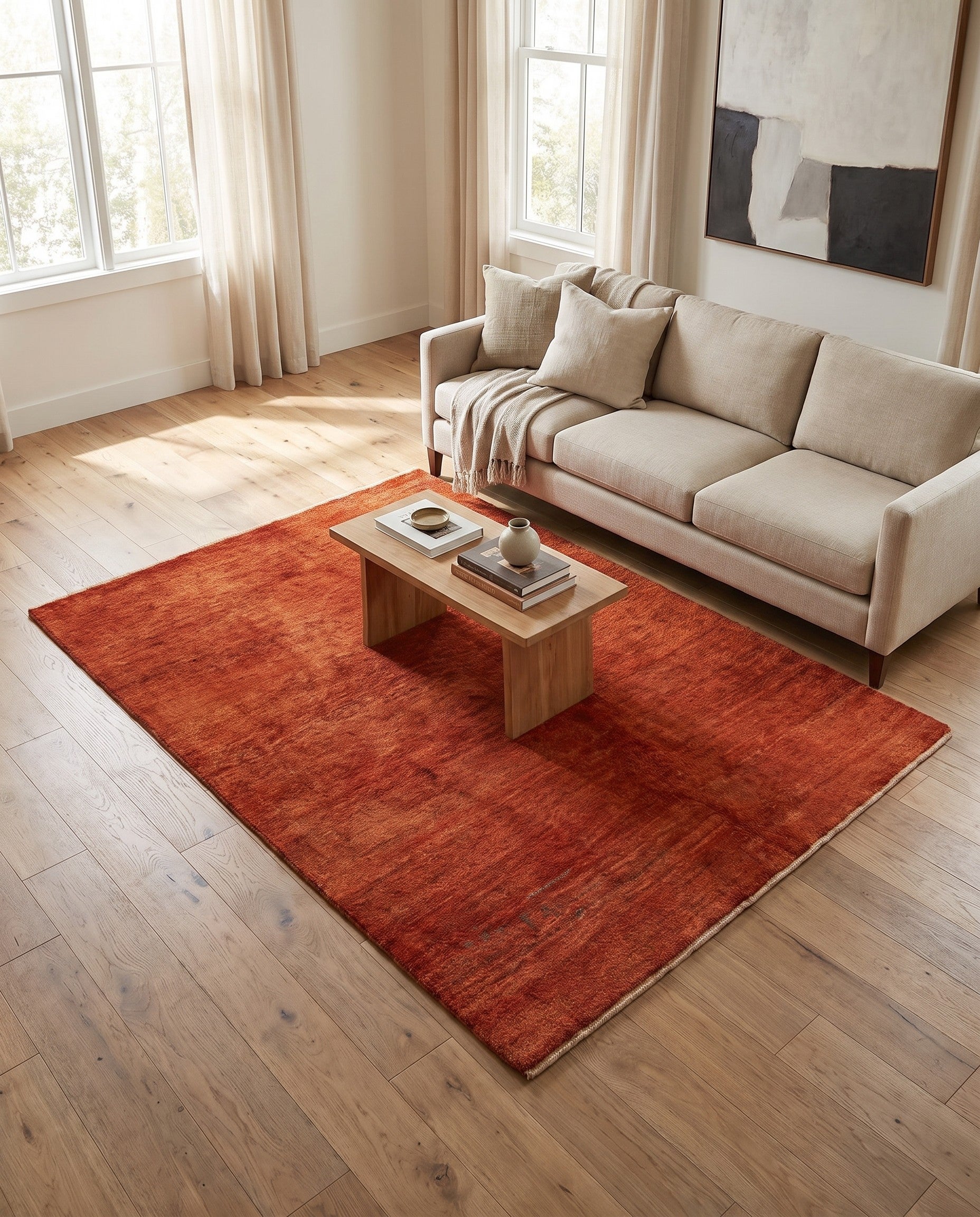 5' 1 x 6' 8 Hand Knotted Gabbeh Persian Wool Rug