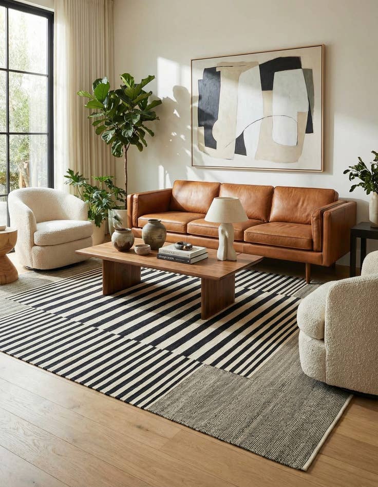 Detail image of 6' x 7' 7  Hand Woven Kilim Modern Wool Square Rug