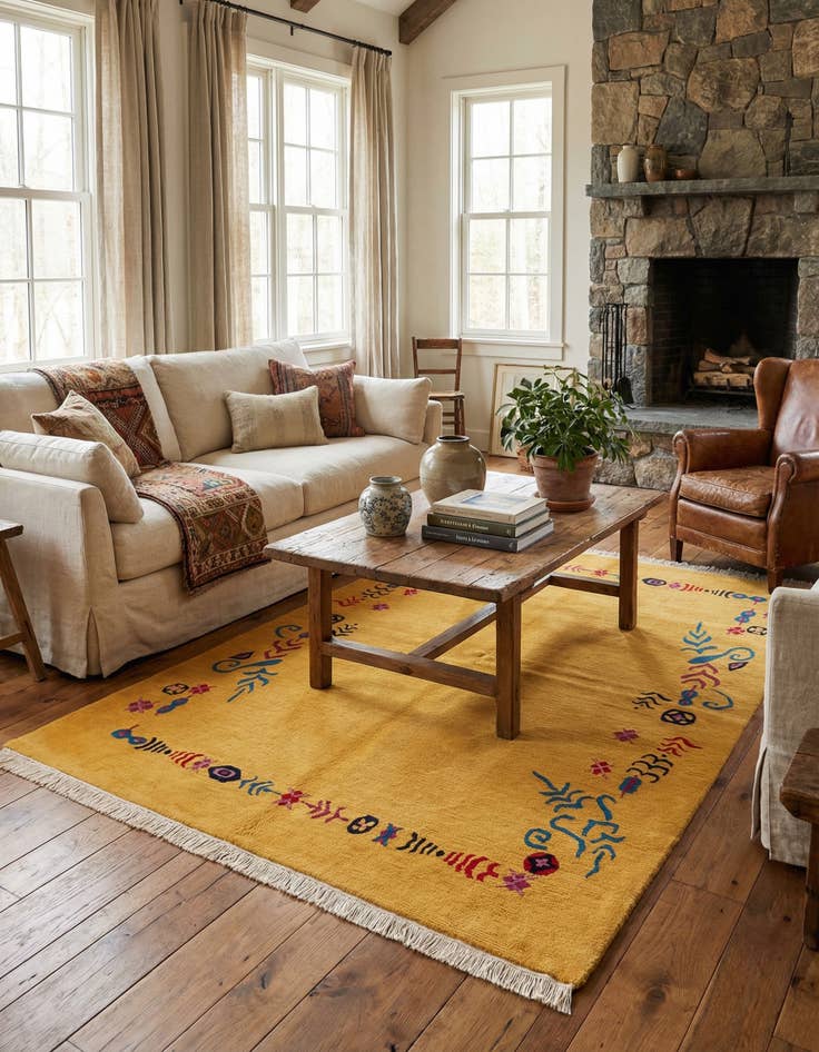 Detail image of 5' 8 x 8' 4  Hand Knotted Tibet Wool Rug