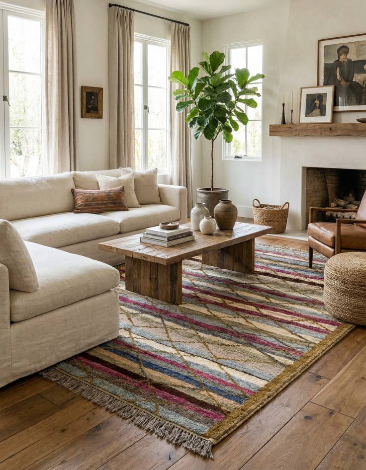 Detail image of  8' 7 x 10' 3  Hand Knotted Moroccan Wool Rug