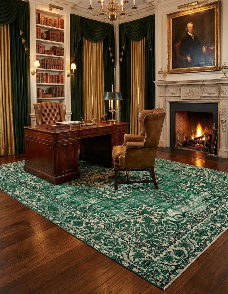 Detail image of 9' 5 x 12' 10 Vintage Royal Wool Rug