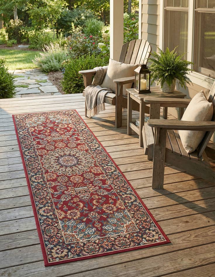 Detail image of 2' x 6' 1 Easy-Clean Traditional Indoor / Outdoor Runner Rug