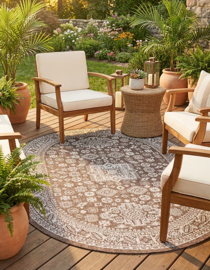 5' 3 x 8' Easy-Clean Aztec Indoor / Outdoor ...