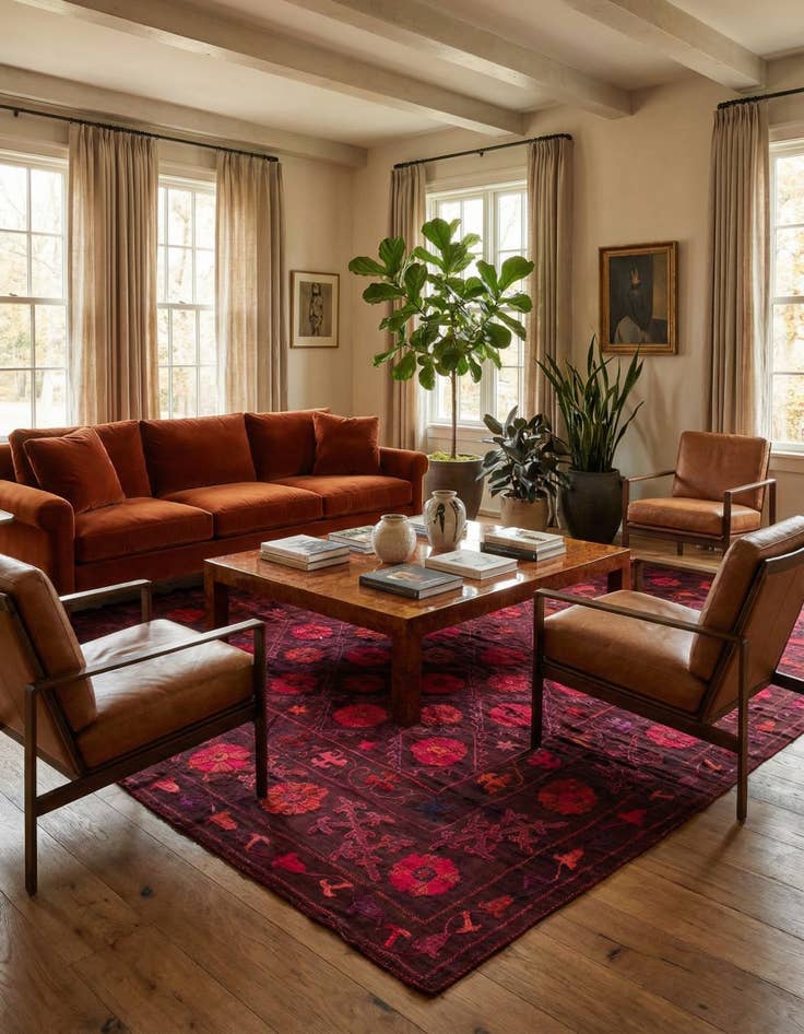 Detail image of 6' 4 x 6' 7  Hand Woven Kilim Modern Wool Square Rug