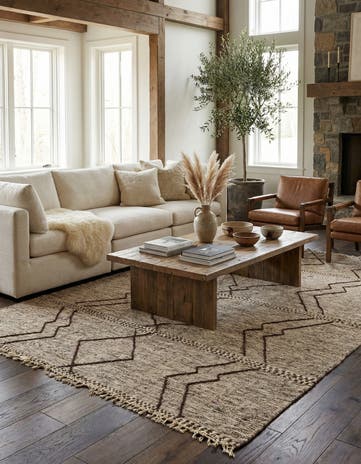6' 5 x 10' Hand Knotted Moroccan Wool Rug