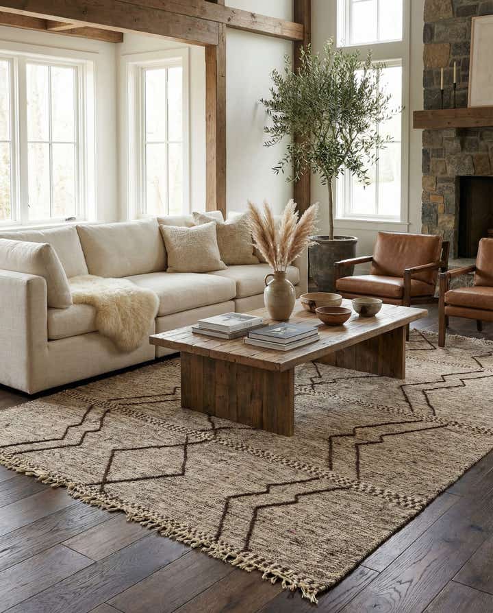 6' 5 x 10' Hand Knotted Moroccan Wool Rug