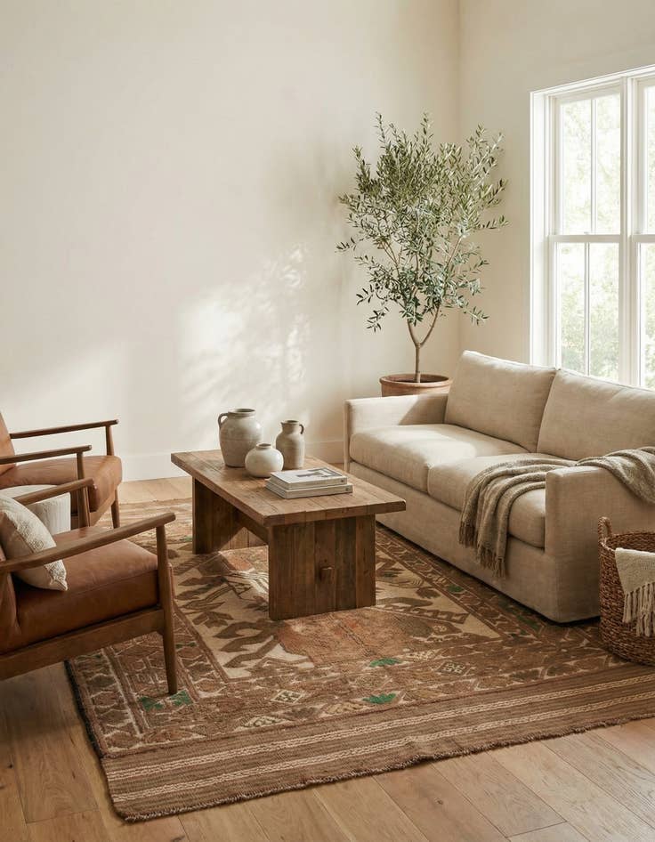 Detail image of  4' x 6' 3  Hand Woven Sumak Wool Rug