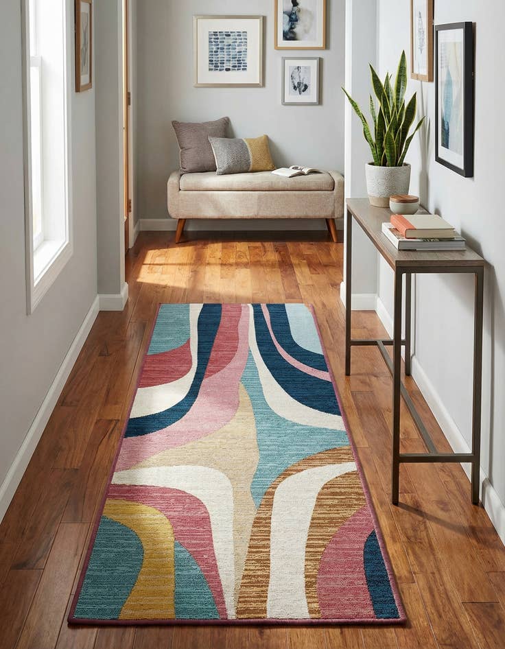 Detail image of  2' x 6'  Washable Modern Indoor / Outdoor Runner Rug