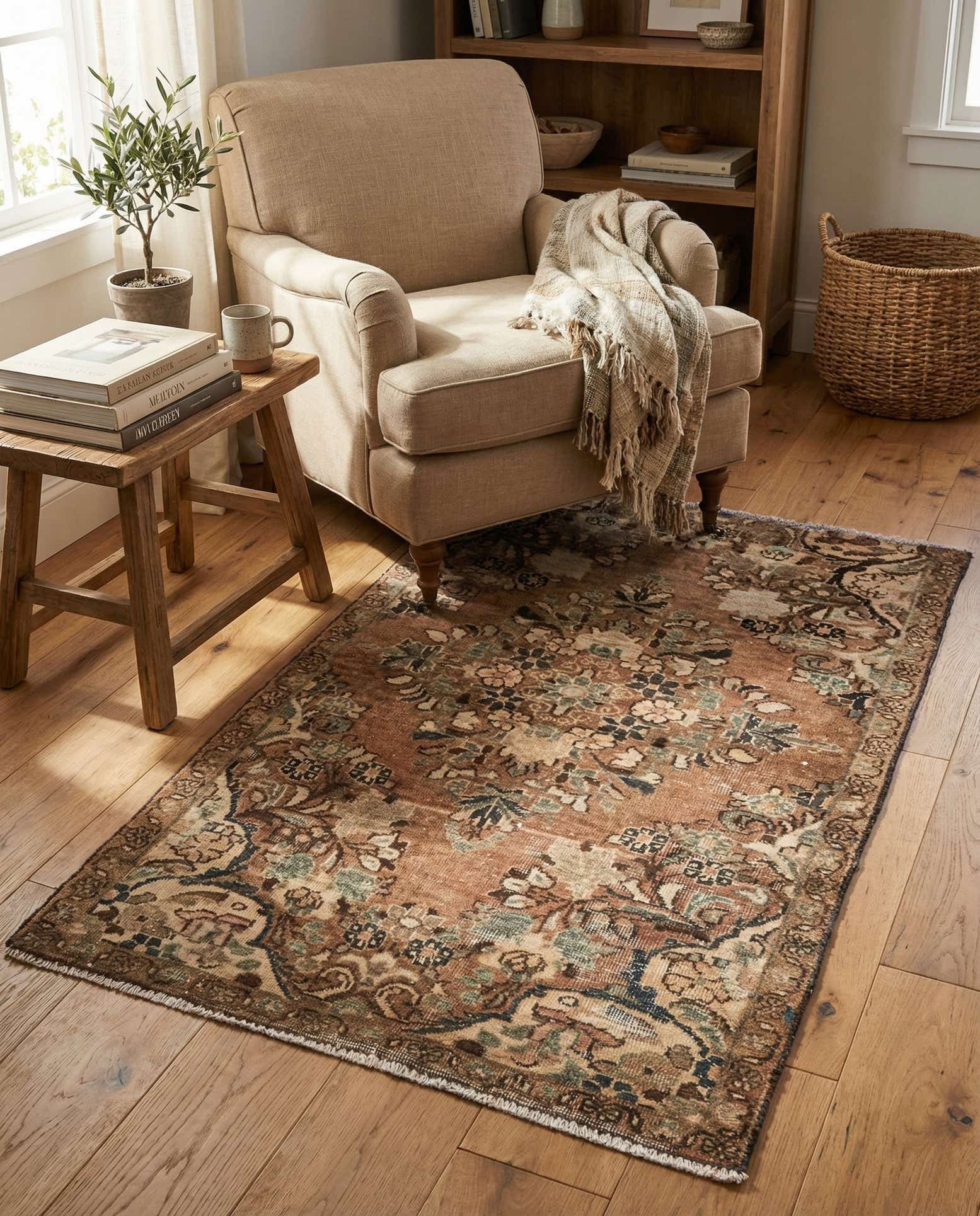 3' 3 x 5' 1 Hand Knotted Ultra Vintage Persian Wool Rug