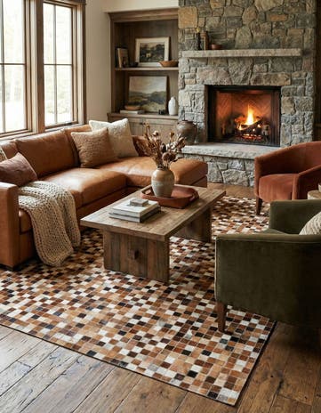 5' x 7' 10 Cowhide Stocks Rug