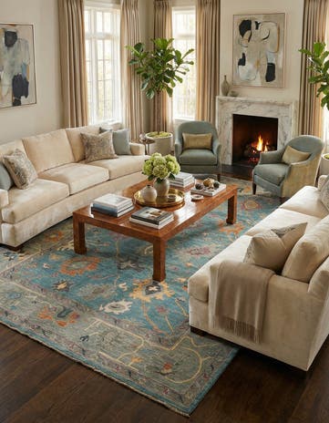 8' 11 x 11' 11 Hand Knotted Oushak Rug