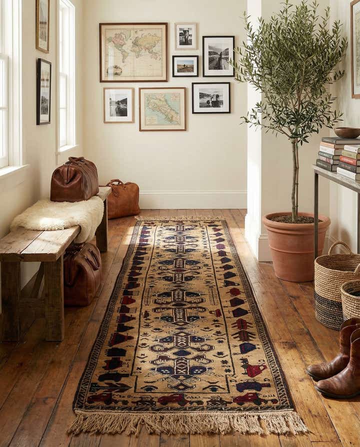 2' 2 x 9' 6 Hand Knotted Lahour Oriental Wool Runner Rug