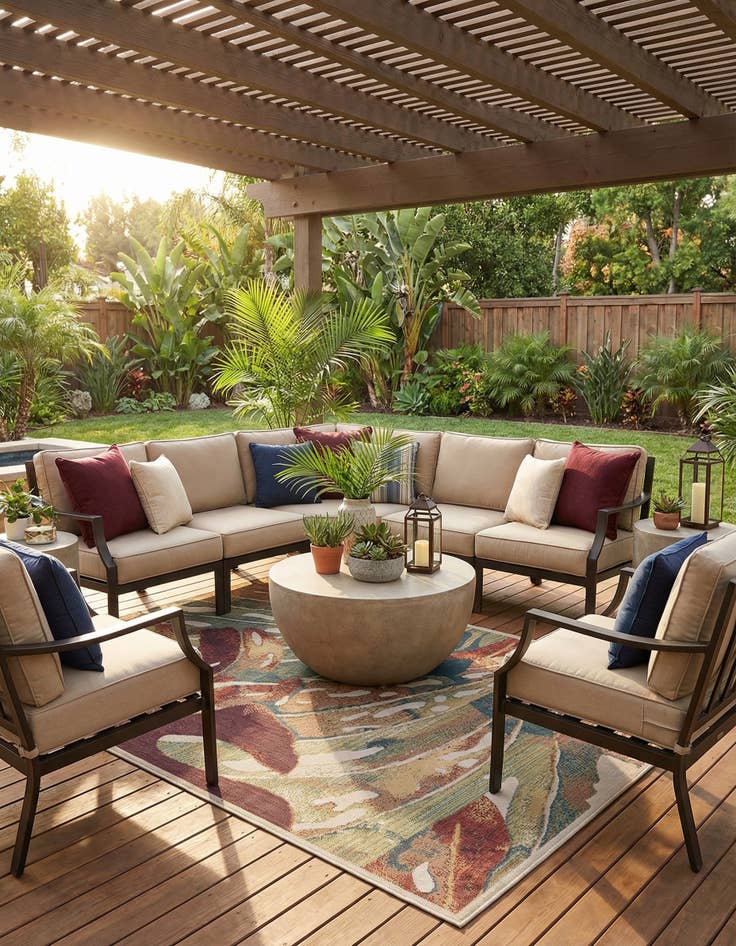 Detail image of 7' 10 x 11'  Washable Baja Indoor / Outdoor Rug