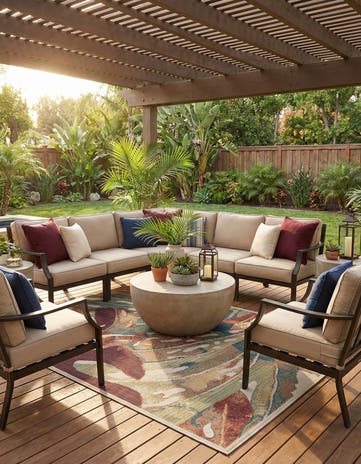 7' 10 x 11' Easy-Clean Baja Indoor / Outdoor Rug