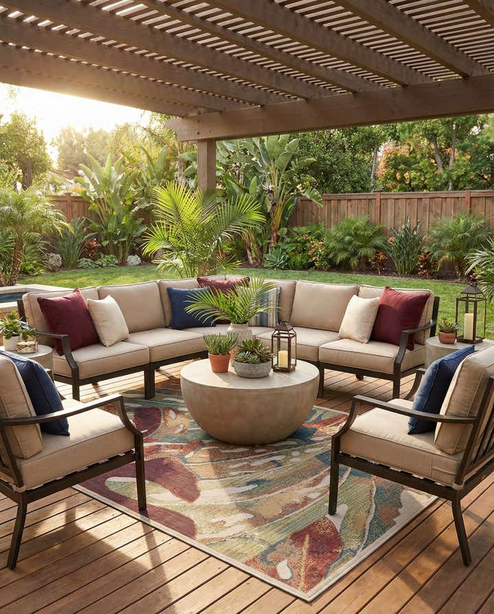 7' 10 x 11' Easy-Clean Baja Indoor / Outdoor Rug