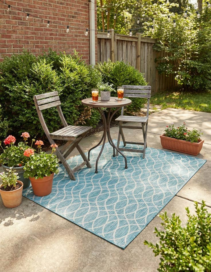 Detail image of 4' x 6'  Washable Trellis Indoor / Outdoor Rug
