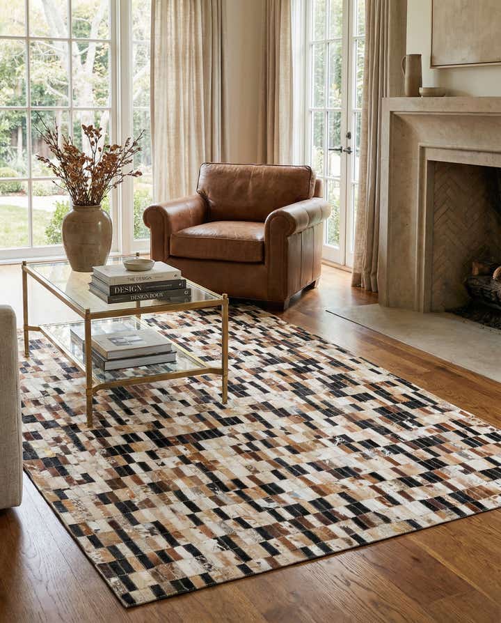 5' x 7' 10 Cowhide Leather Rug