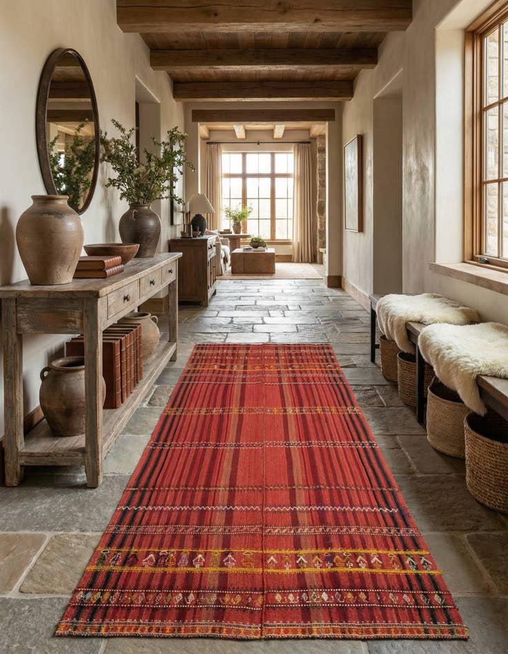 Detail image of 5' 5 x 11' 4 Jajim Wool Runner Rug