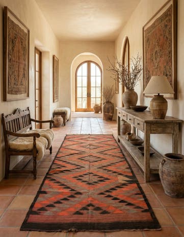 4' 8 x 11' 10 Hand Woven Kilim Fars Wool Runner Rug