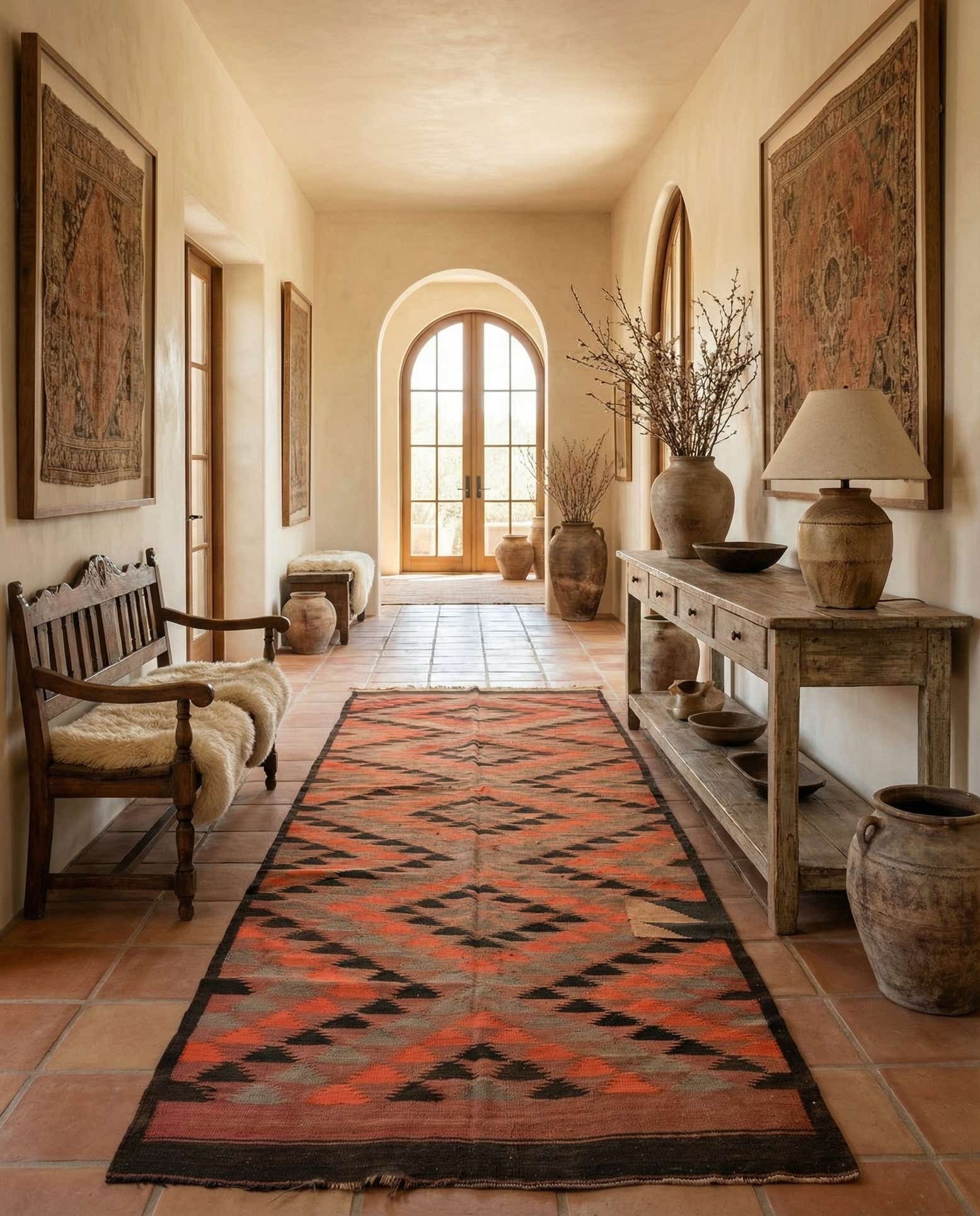4' 8 x 11' 10 Hand Woven Kilim Fars Wool Runner Rug