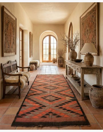 4' 8 x 11' 10 Hand Woven Kilim Fars Wool Runner Rug