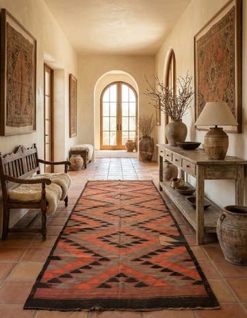4' 8 x 11' 10 Hand Woven Kilim Fars Wool Runner Rug