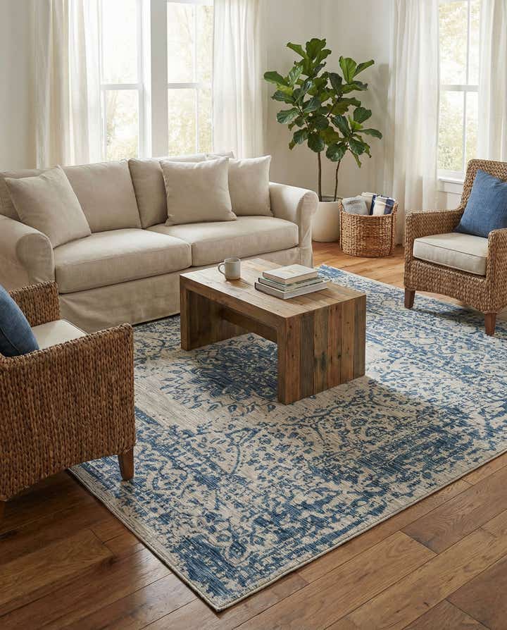 7' 10 x 10' Easy-Clean Traditional Indoor / Outdoor Rug