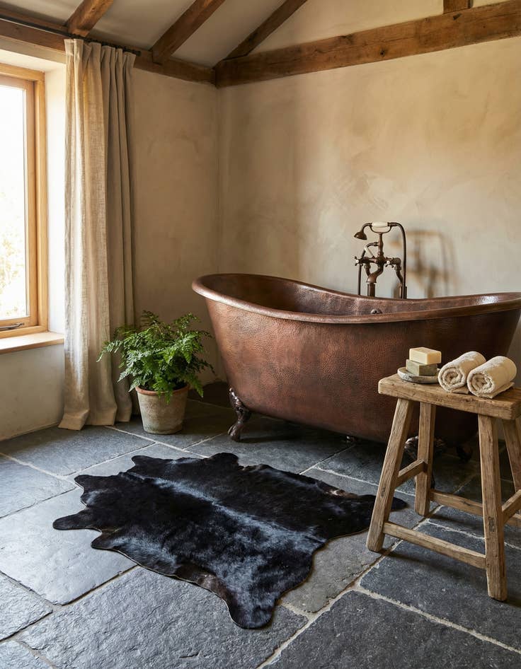 Detail image of 1' 8 x 2' 6 Cowhide Leather Rug