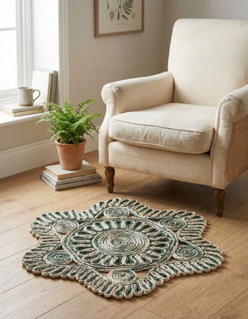 2' x 2' Handmade Braided Jute Round Rug