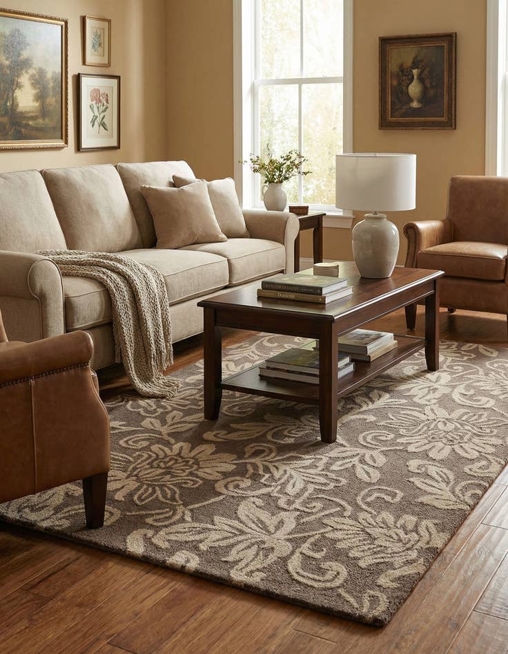 Detail image of 5' x 8' Agra Wool Rug