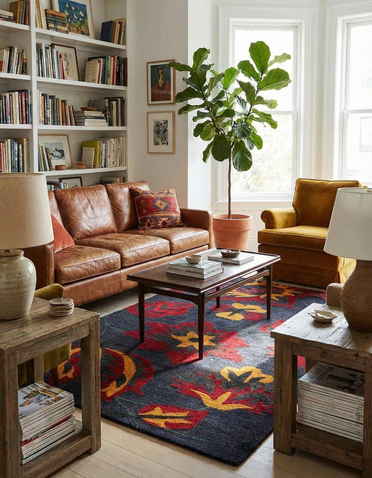 Detail image of 5' x 8' Agra Wool Rug