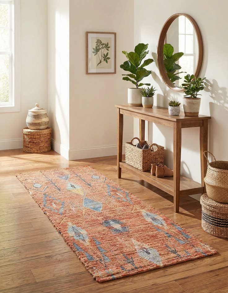 Detail image of  2' 2 x 6' 1  Hand Woven Chenille Jute Runner Rug