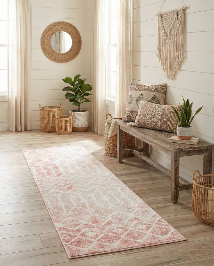 Detail image of 2' x 8' Bohemian Trellis Runner Rug