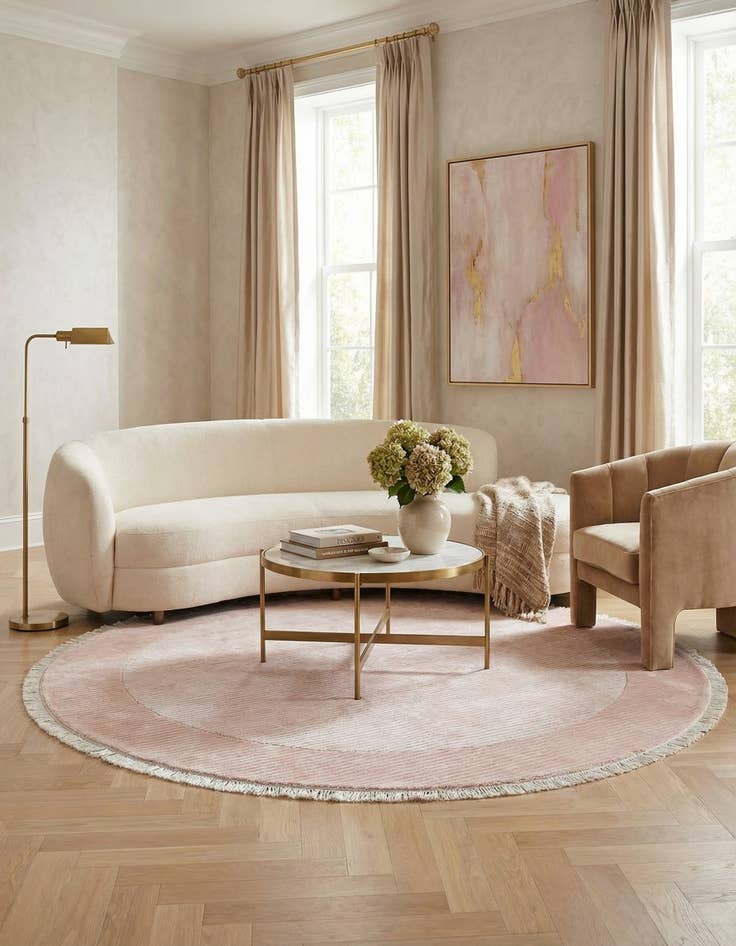 Detail image of  6' 9 x 6' 9  Hand Knotted Darya Wool Round Rug