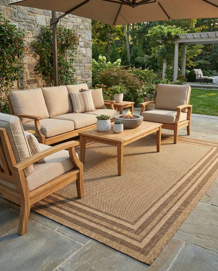9' x 12' Easy-Clean Border Indoor / Outdoor Rug