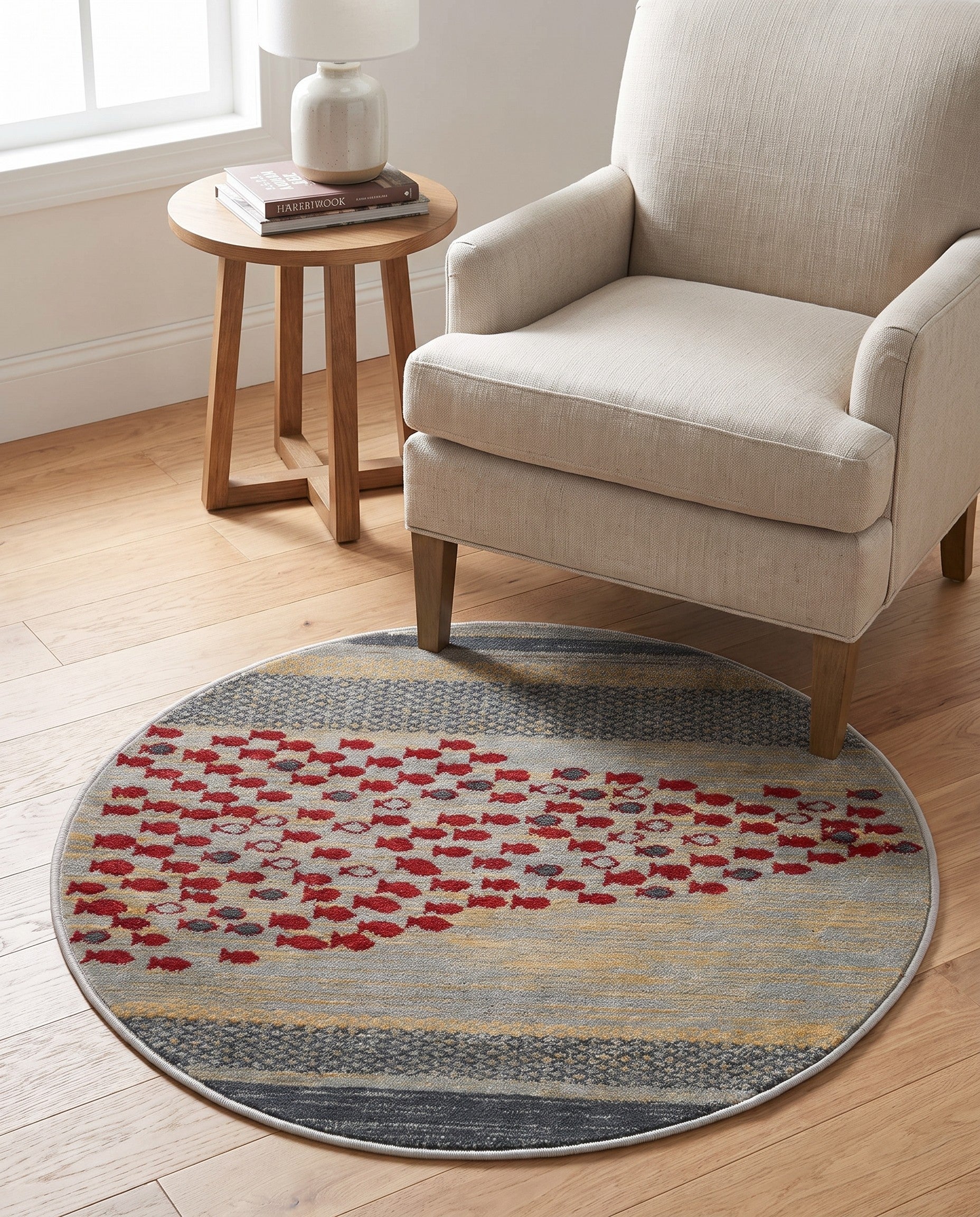 Blue Kashkuli Gabbeh Round Rug