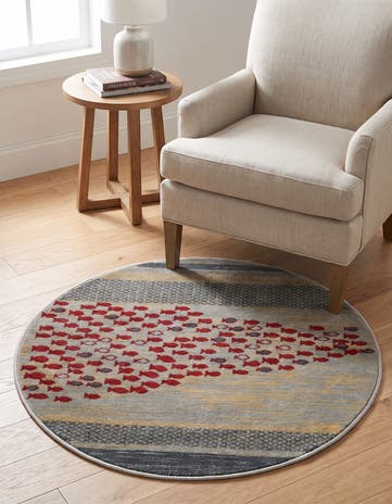 Blue Kashkuli Gabbeh Round Rug